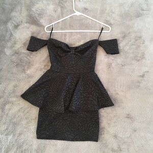 Black Dress with Floral Print